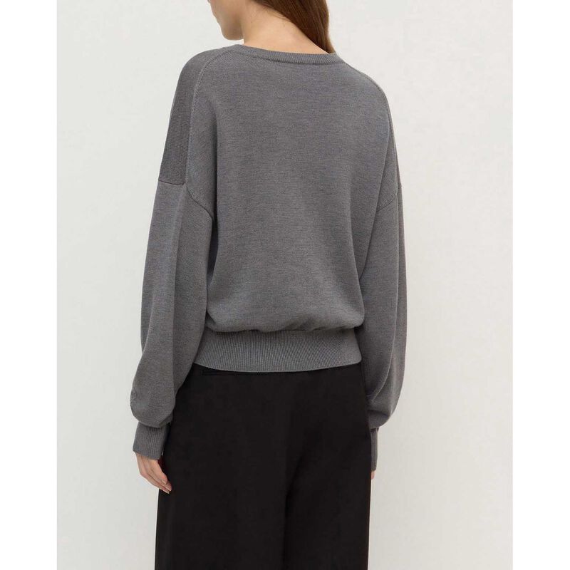 Assembly Label Mira V Neck Sweater Dark Grey Marle image number 1